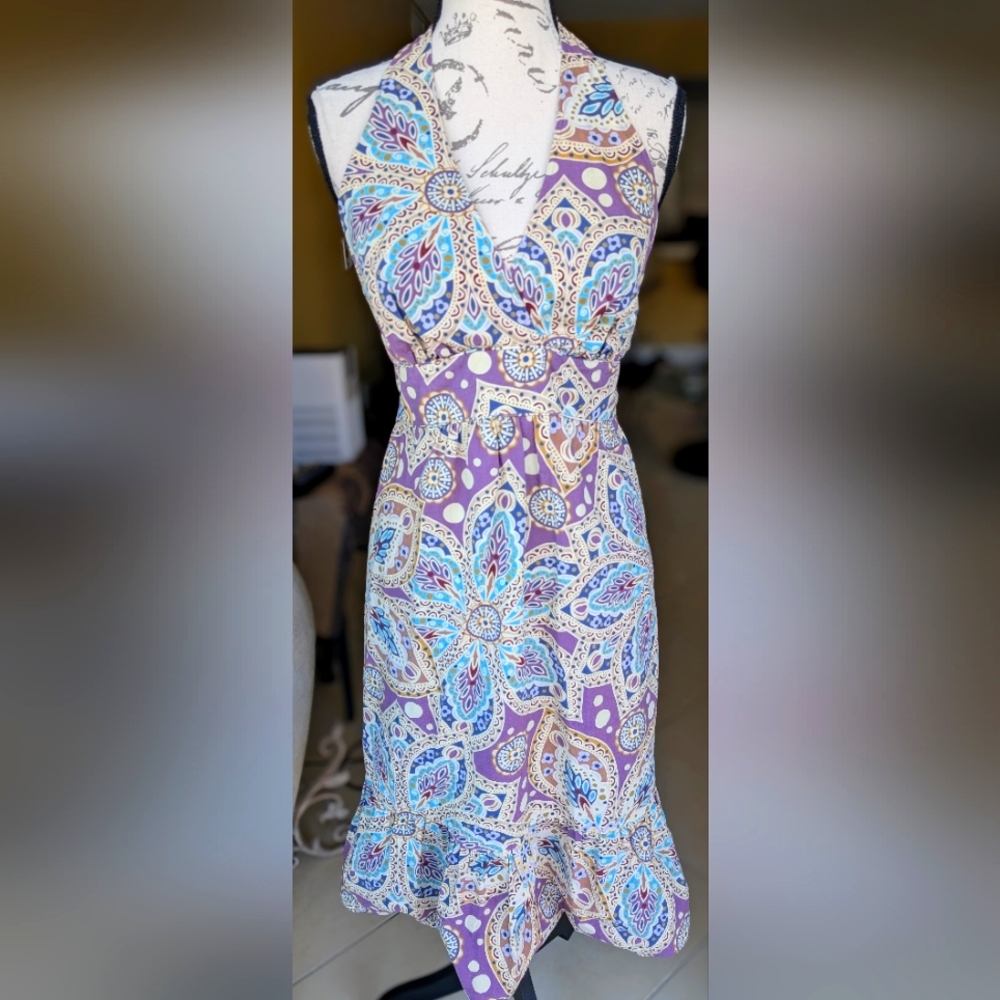 Merona Paisley Halter Dress – Size XS – Cotton – Boho Summer Dress – Like New